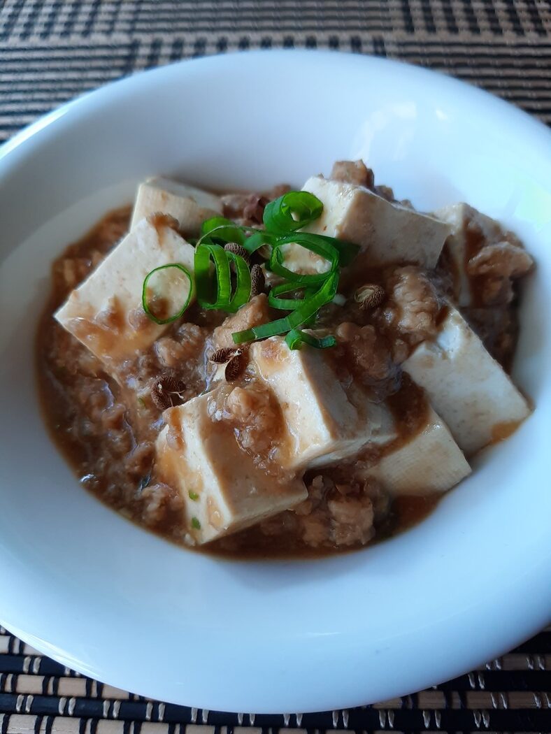 豚肉と大豆ミート半々の麻婆豆腐の画像